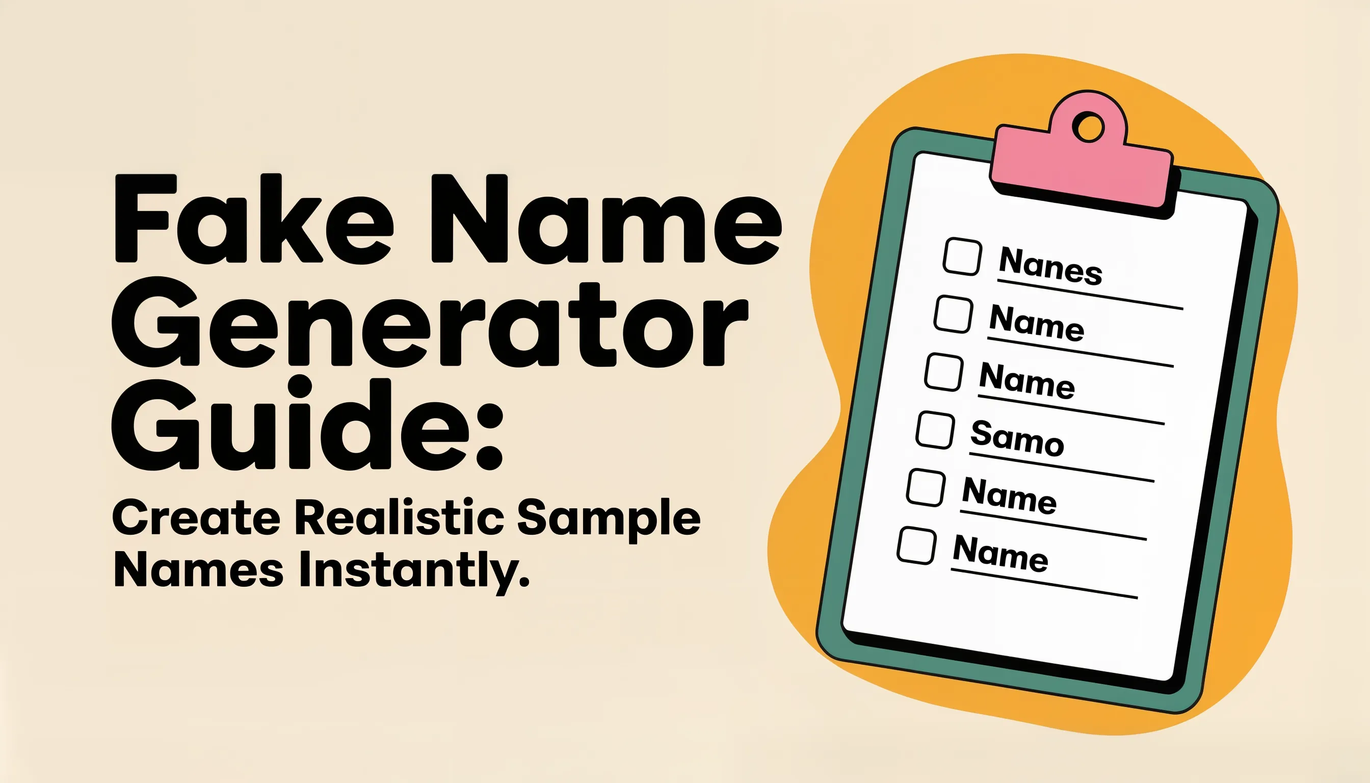 Fake Name Generator Guide: Create Realistic Sample Names Instantly